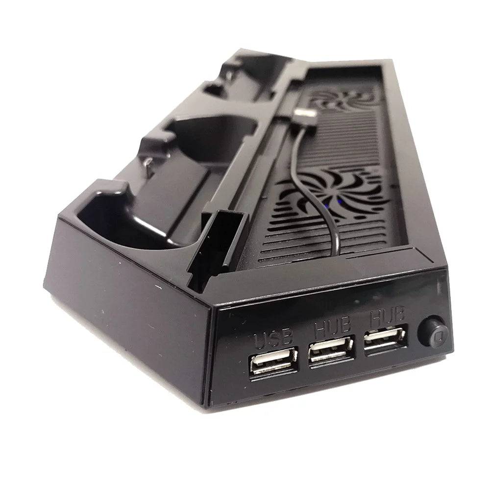 Multi-functional Console Stand with Vent Fans & Dual Controller Charging Slots for PS4 - 3