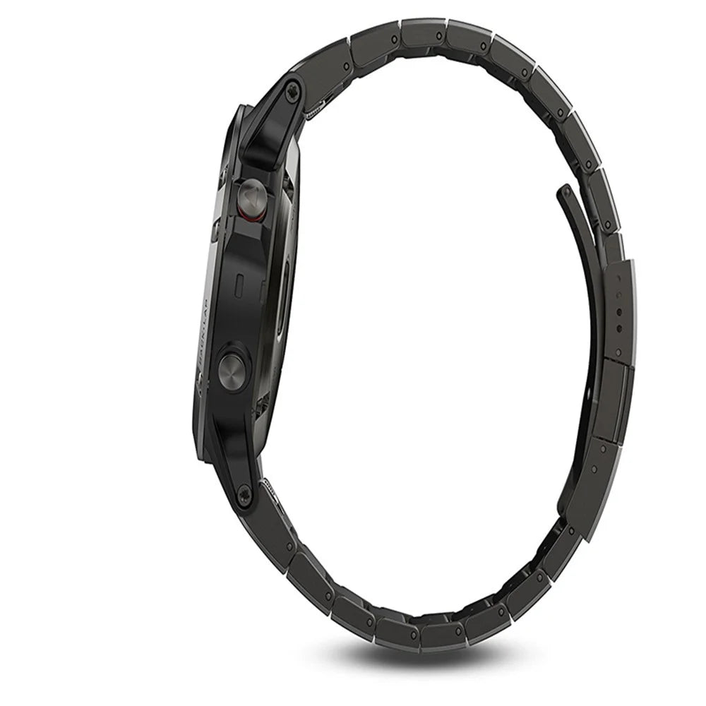 For Garmin Fenix 6 / 5 Stainless Steel Watch Strap Replacement Wrist Band - Black - 4
