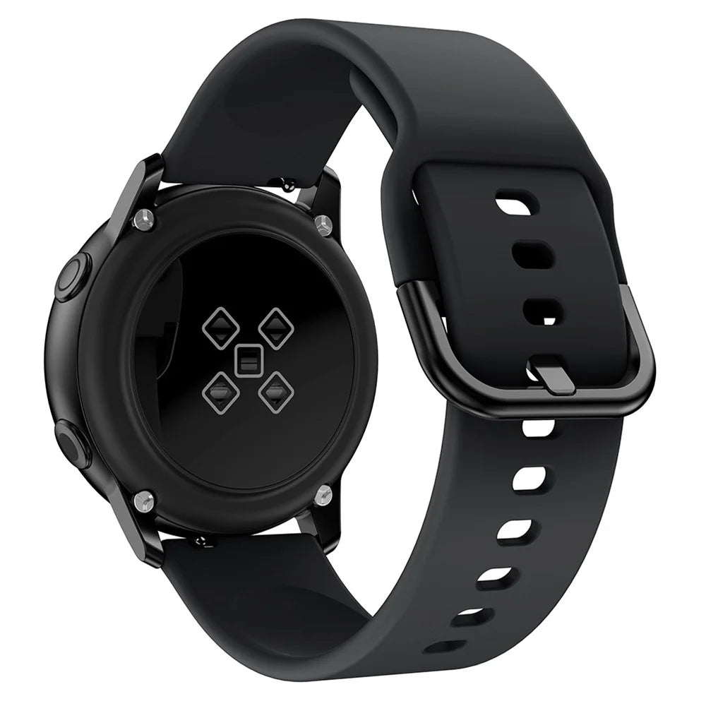 20mm Soft Silicone Watch Band for Samsung Galaxy Watch Active SM-R500, Replacement Watch Strap - Black - 1