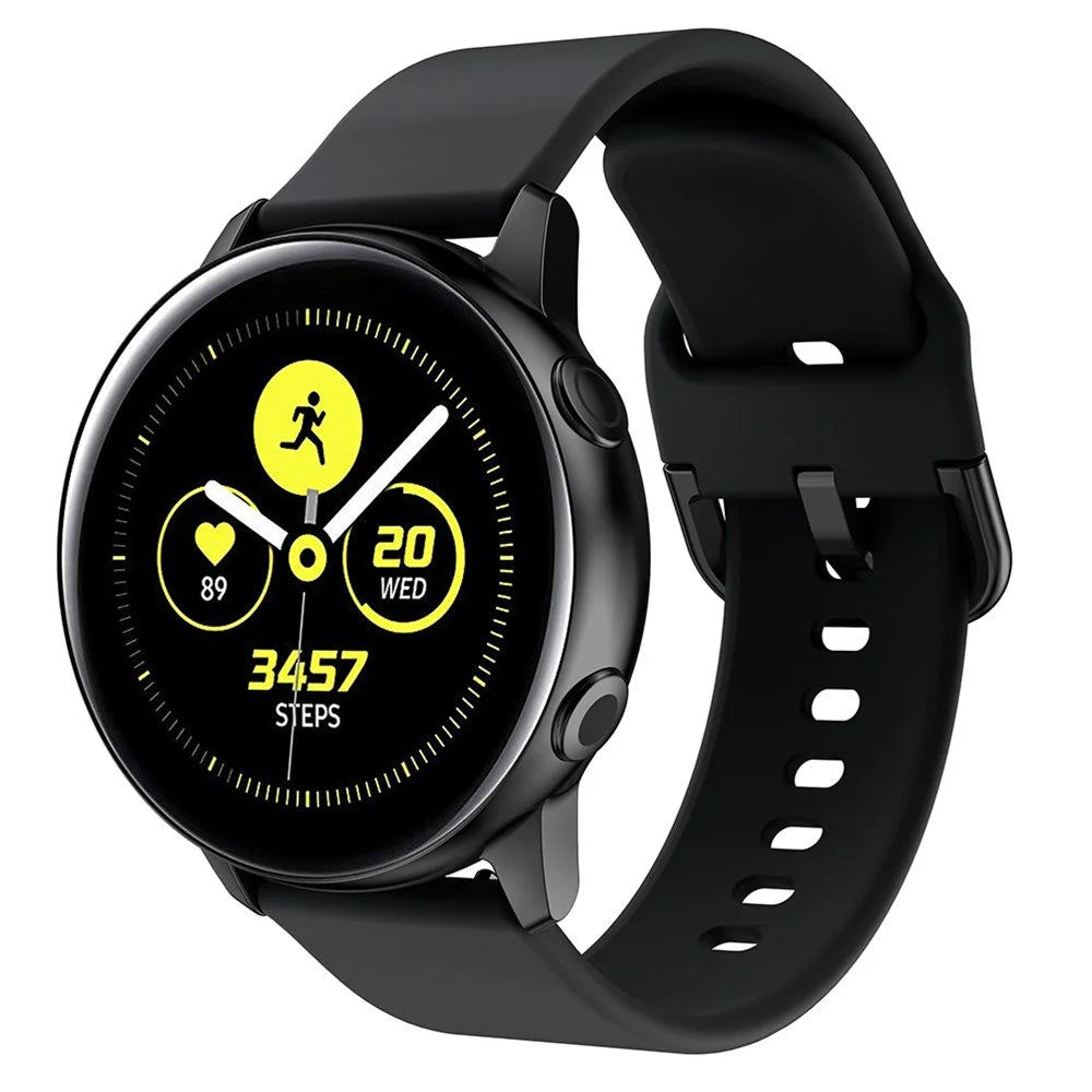 20mm Soft Silicone Watch Band for Samsung Galaxy Watch Active SM-R500, Replacement Watch Strap - Black - 2