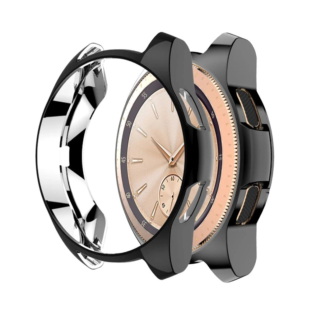 For Samsung Galaxy Watch 46mm All-wrapped Plated TPU Watch Protector Case - Black - 1