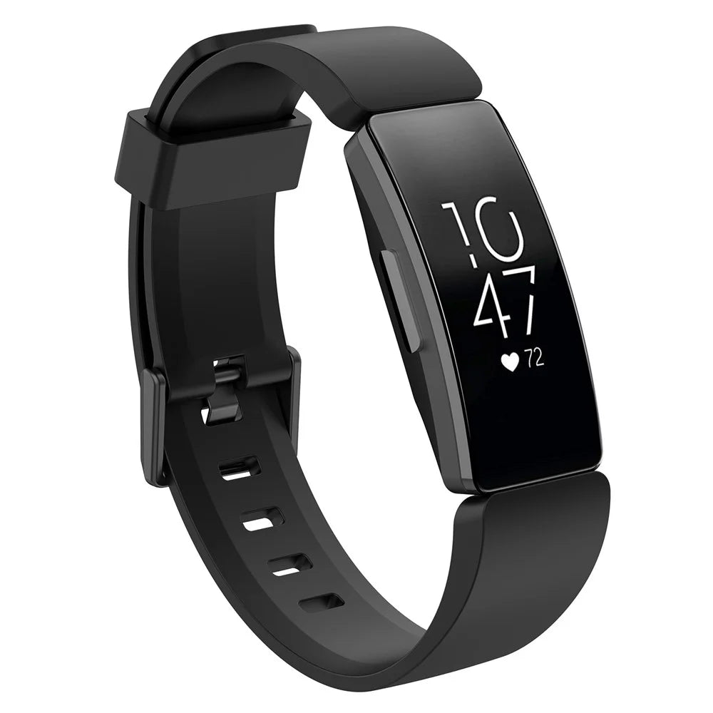 Flexible Silicone Watch Strap Replacement for Fitbit Inspire / Inspire HR - Size: L / Black - 2