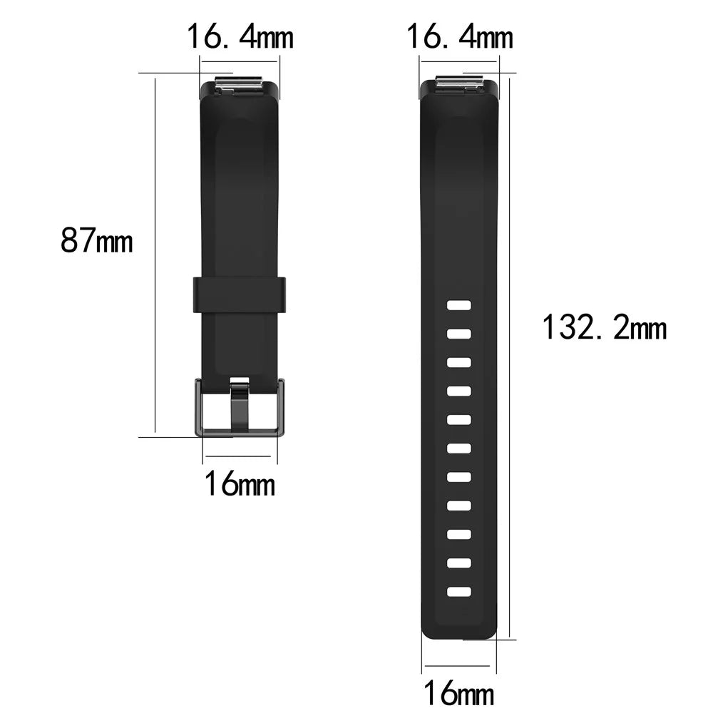 Flexible Silicone Watch Strap Replacement for Fitbit Inspire / Inspire HR - Size: L / Black - 4