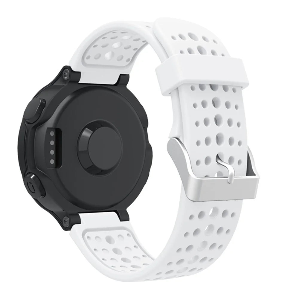 Round Holes Silicone Watch Band Strap for Garmin Forerunner 220 / 230 / 235 / 620 / 630 - White - 2