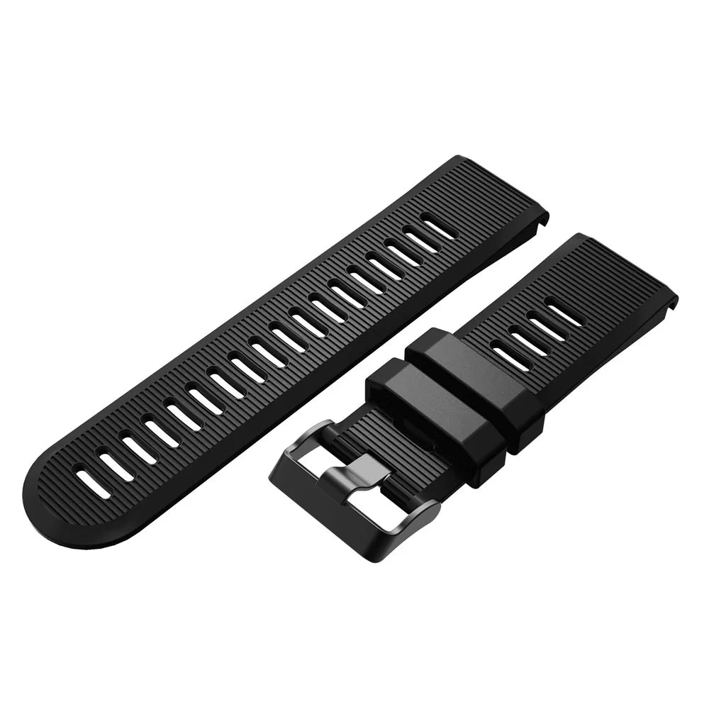 Silicone Sport Watch Band with Black PC Buckle for Garmin Fenix 5X Plus - Black - 4