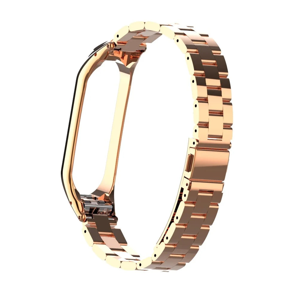 Solid Stainless Steel Metal Smart Watch Band for Xiaomi Mi Smart Band 4 - Rose Gold - 4