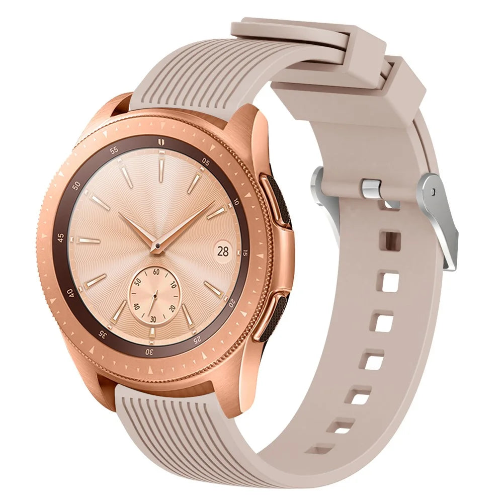 20mm Stripe Texture Silicone Smart Watch Band for GarminMove Luxe/Move Style/Move 3/Move Venu - Khaki - 2