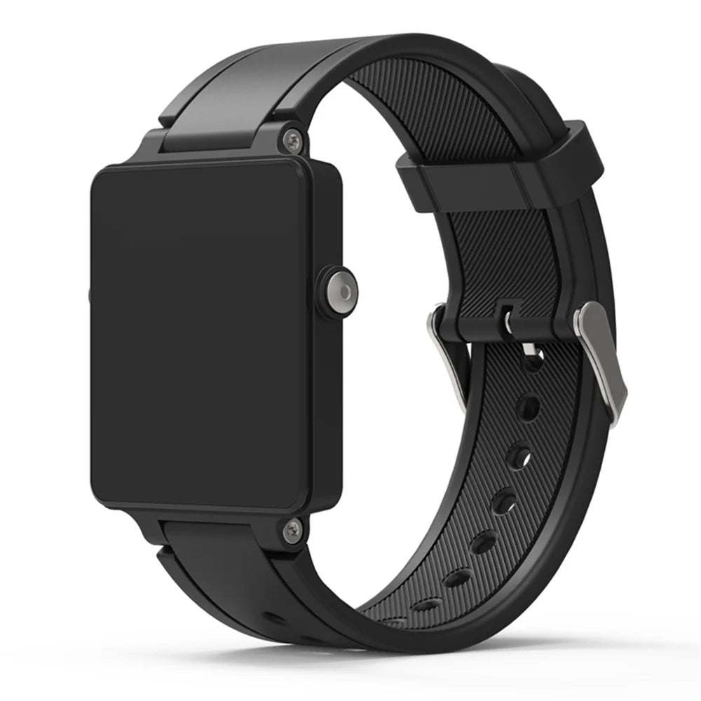 Silicone Smart Watch Band Replacement Strap for Garmin Vivoactive Acetate - Black - 2