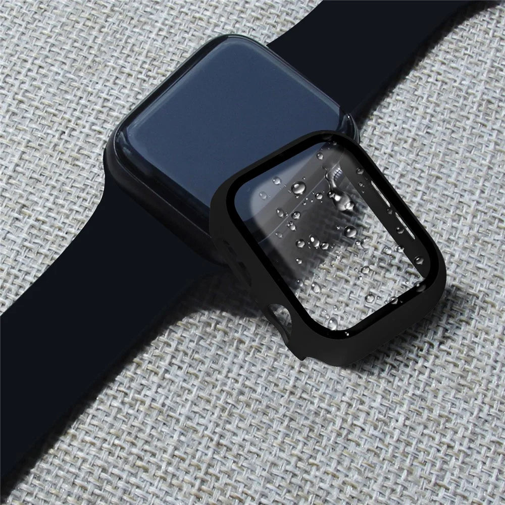 For Apple Watch Series 3 / 2 42mm PC Protective Frame + Tempered Glass Watch Film - Black - 6