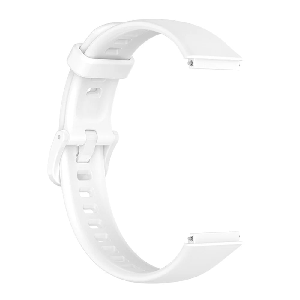 For Huawei Band 7 Anti-scratch Soft Silicone Watch Band Replacement Wrist Strap - White - 4