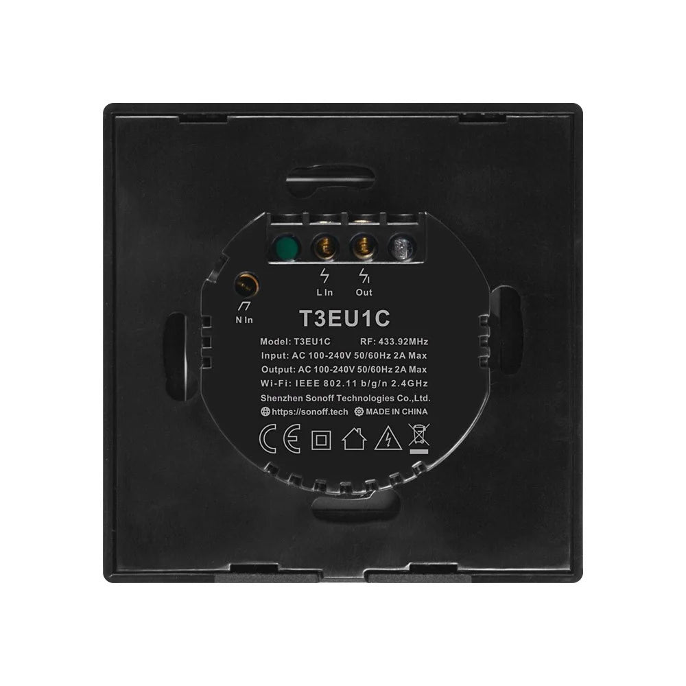 SONOFF T3EU1C-TX 86 WiFi Smart Switch APP RF433 Remote Control for Alexa Google Home EU Plug - 1 Gang - 4