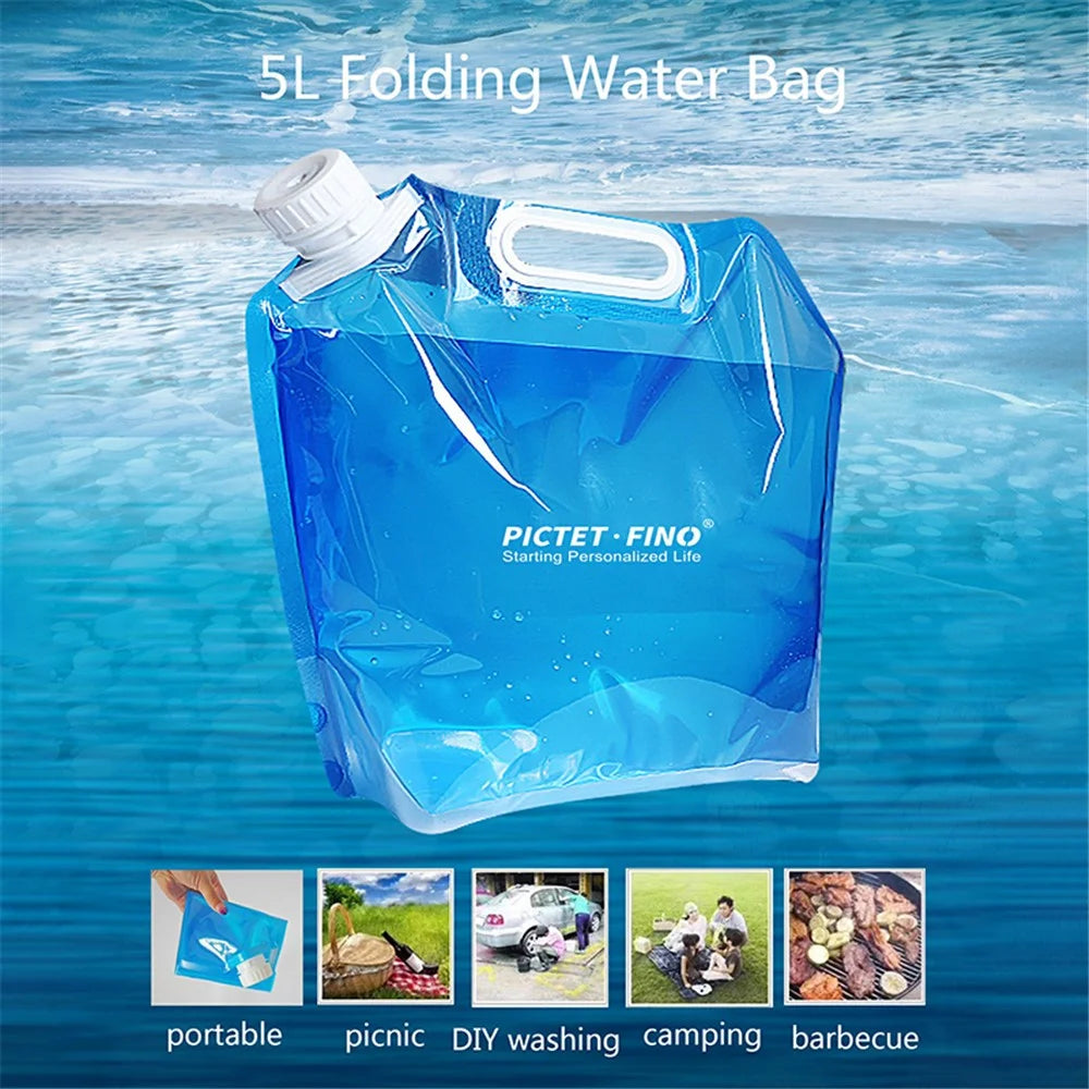 PICTET.FINO RH46 5L Water Carrier Collapsible Water Bag for Camping Hiking Picnic BBQ - Blue - 2