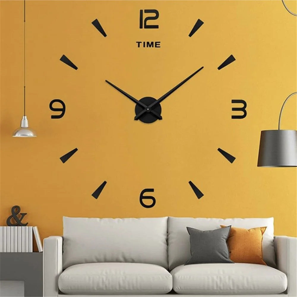 DIY Wall Clock Living Room Wall Decorative Sticker Clock - Black - 2