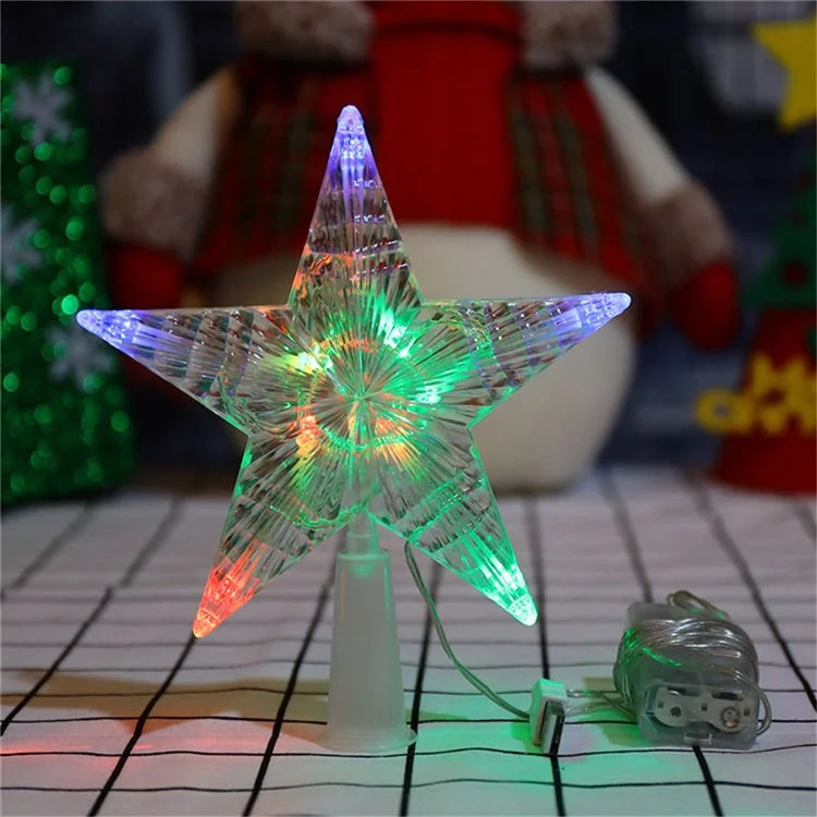 USB LED Light Star Ornament Party Supplies Christmas Tree Top Lamp - 2