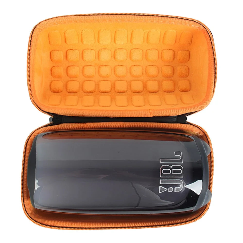 Hard EVA Shockproof Storage Box for JBL Pulse 5, Bluetooth-compatible Speaker Protective Cover Travel Carrying Bag - Black / Orange - 4