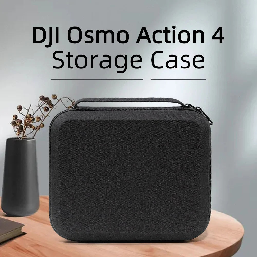 For DJI Osmo Action 3 / Action 4 / Action 5 Pro Portable Zipper Camera Protection Case EVA Hard Shell Handle Strap Camera Accessories Storage Bag - Black - 2