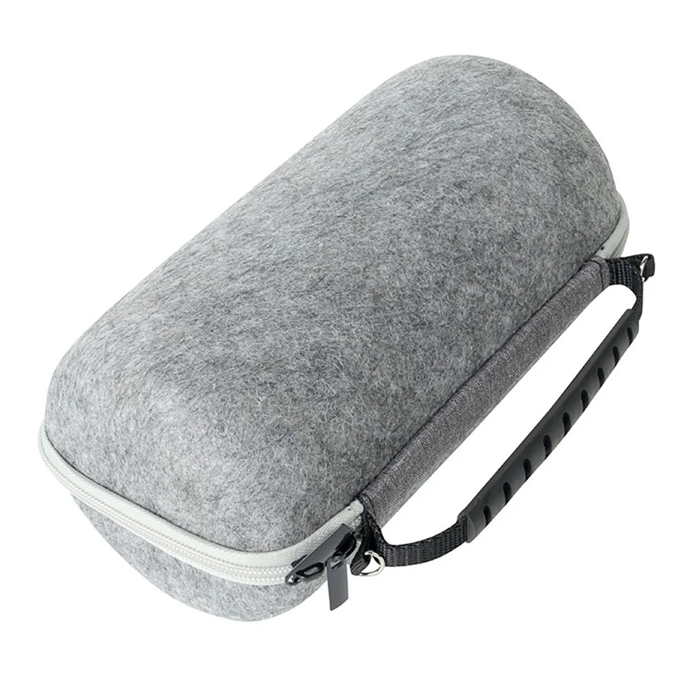 Felt Storage Bag for JBL Pulse 5 Bluetooth-compatible Speaker, Shockproof Zipper Carrying Case with Shoulder Strap and Carabiner - Grey - 6