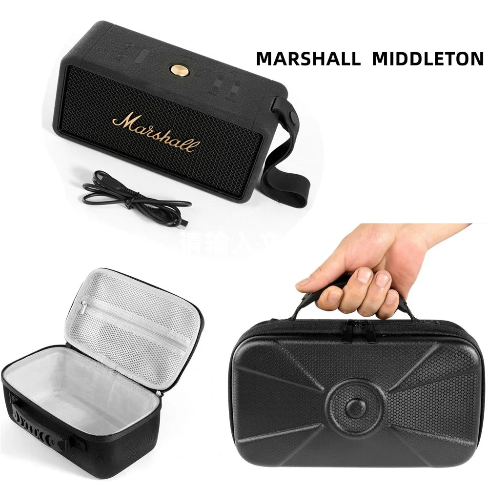 Storage Case Bag for Marshall Middleton Bluetooth-compatible Wireless Speaker, Shockproof EVA Hard Shell Handbag - 2