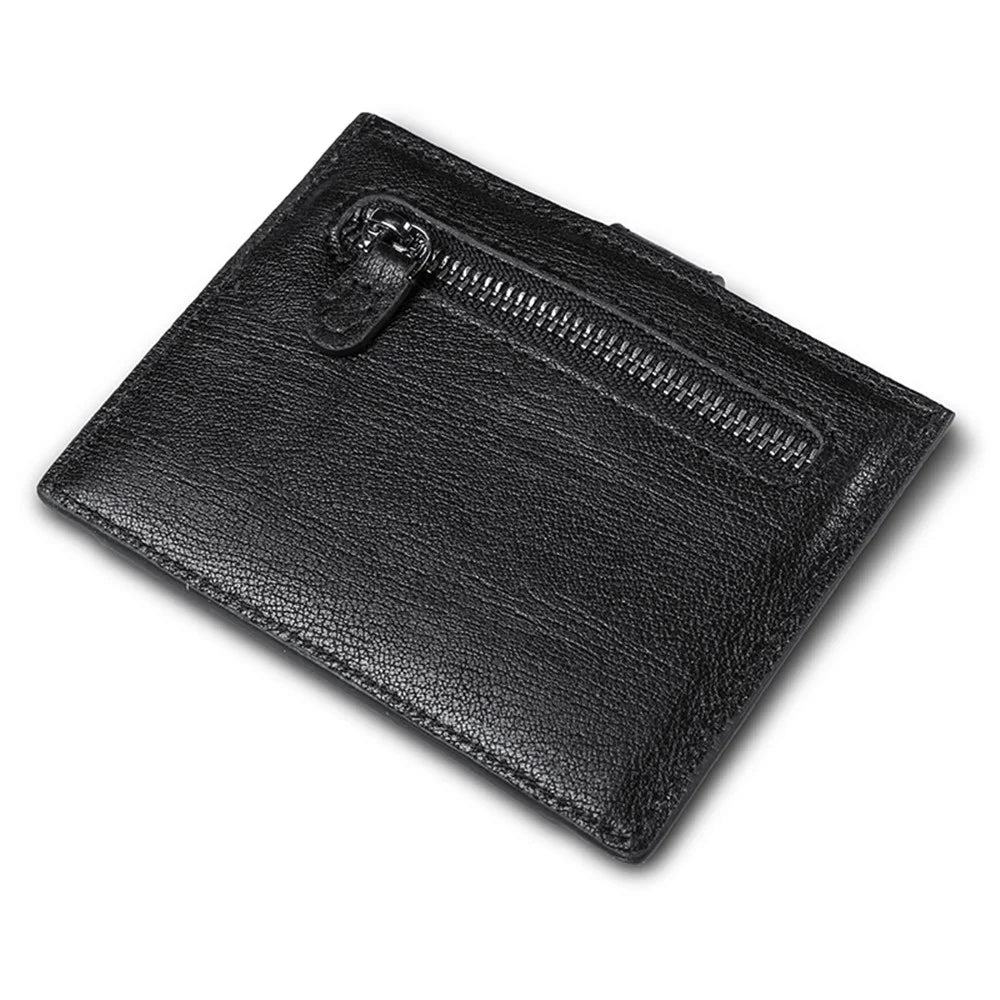 Anti-demagnetization Anti-theft Wallet Zipper Coin Purse with Multiple Card Slots - Black - 7