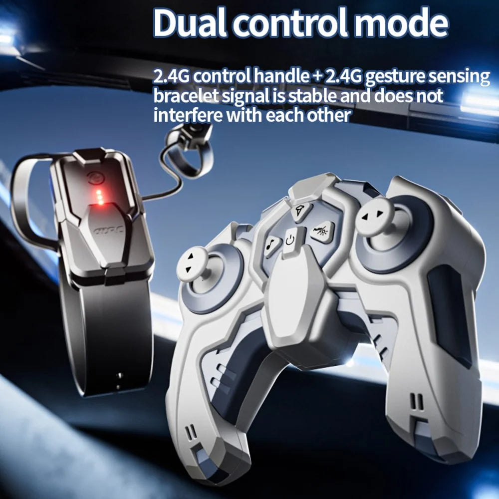 4DRC Y6 8WD Spray RC Car Model Remote Control Stunt Vehicle with LED Light, 2 Batteries - Blue - 7