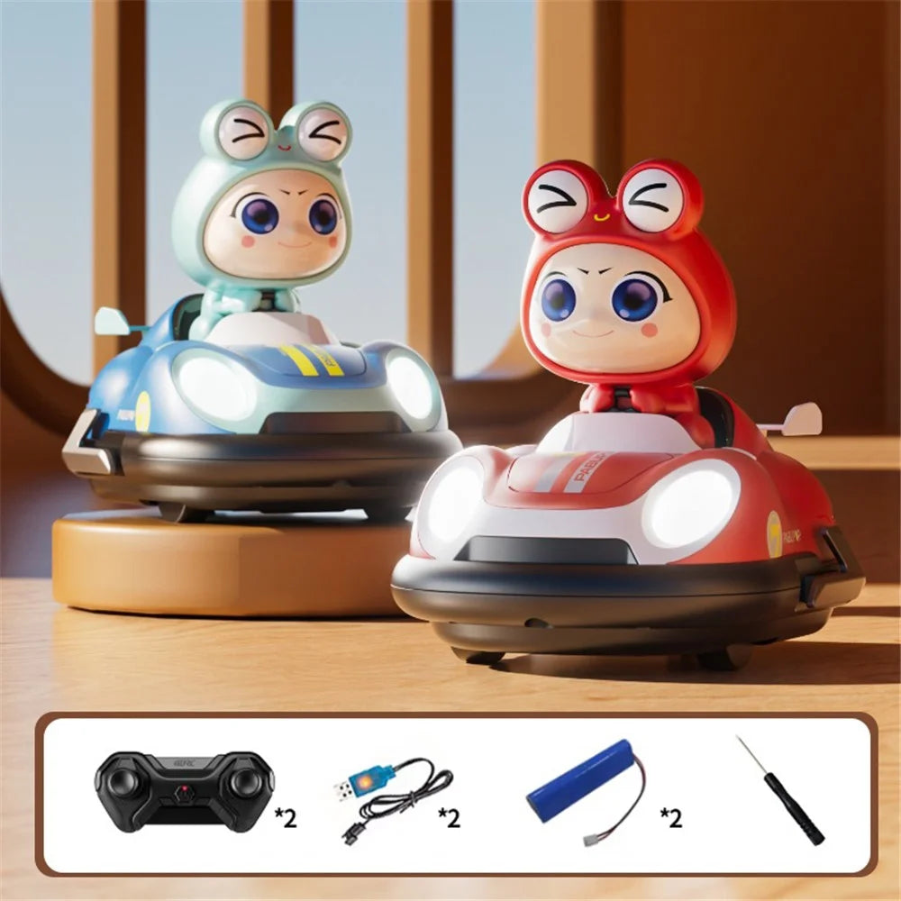 4DRC Y7 2Pcs Pop-Up Doll Remote Control Bumper Car with Light and Music Children Battle Toy (1 Battery / Car) - 1