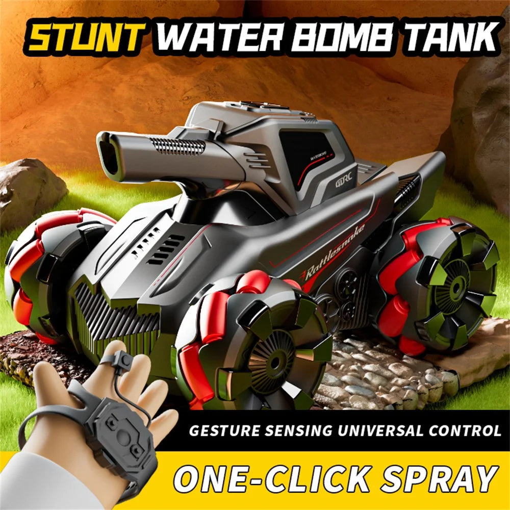 4DRC 4D-Y8 RC Tank Car 4WD Off-Road Water Bullet Shooter Dual Remote Control Dual Battery - Blue - 6