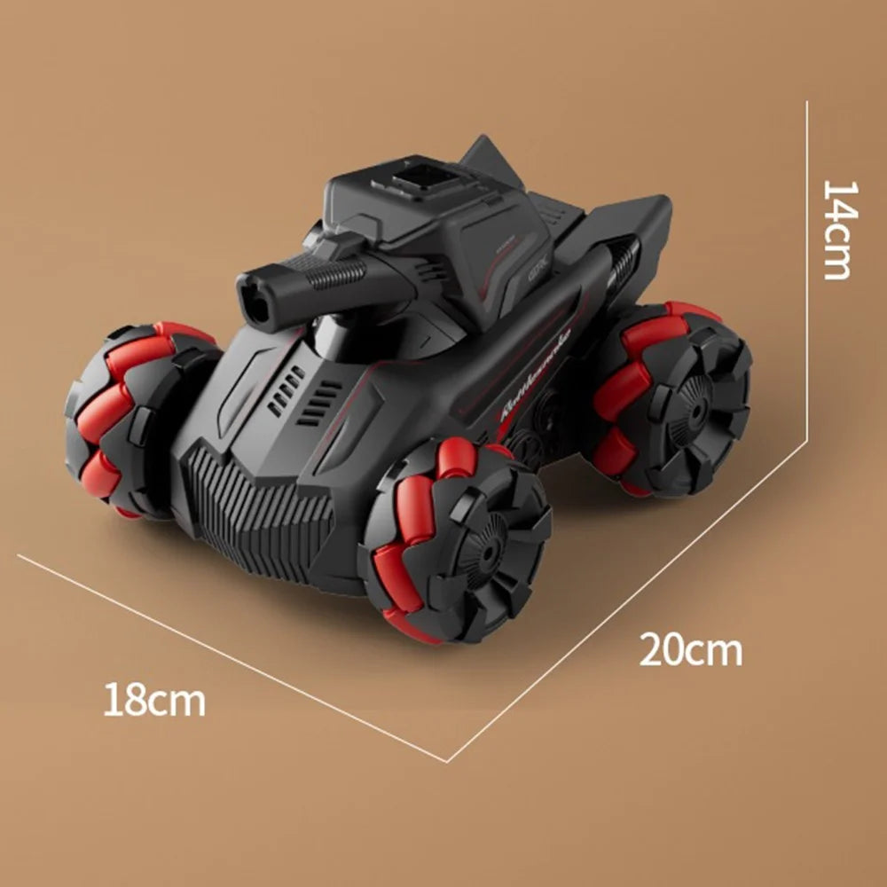 4DRC 4D-Y8 RC Tank Car 4WD Off-Road Water Bullet Shooter 2.4G Remote Control Single Battery - Red - 6