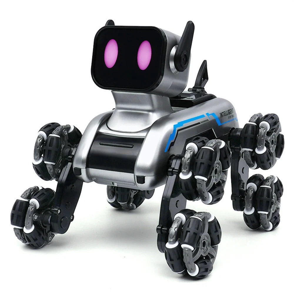 8-Wheel Stunt Robot Dog with LED Light and Music Spray Drift Remote Control Dog Toy for Kids - 2