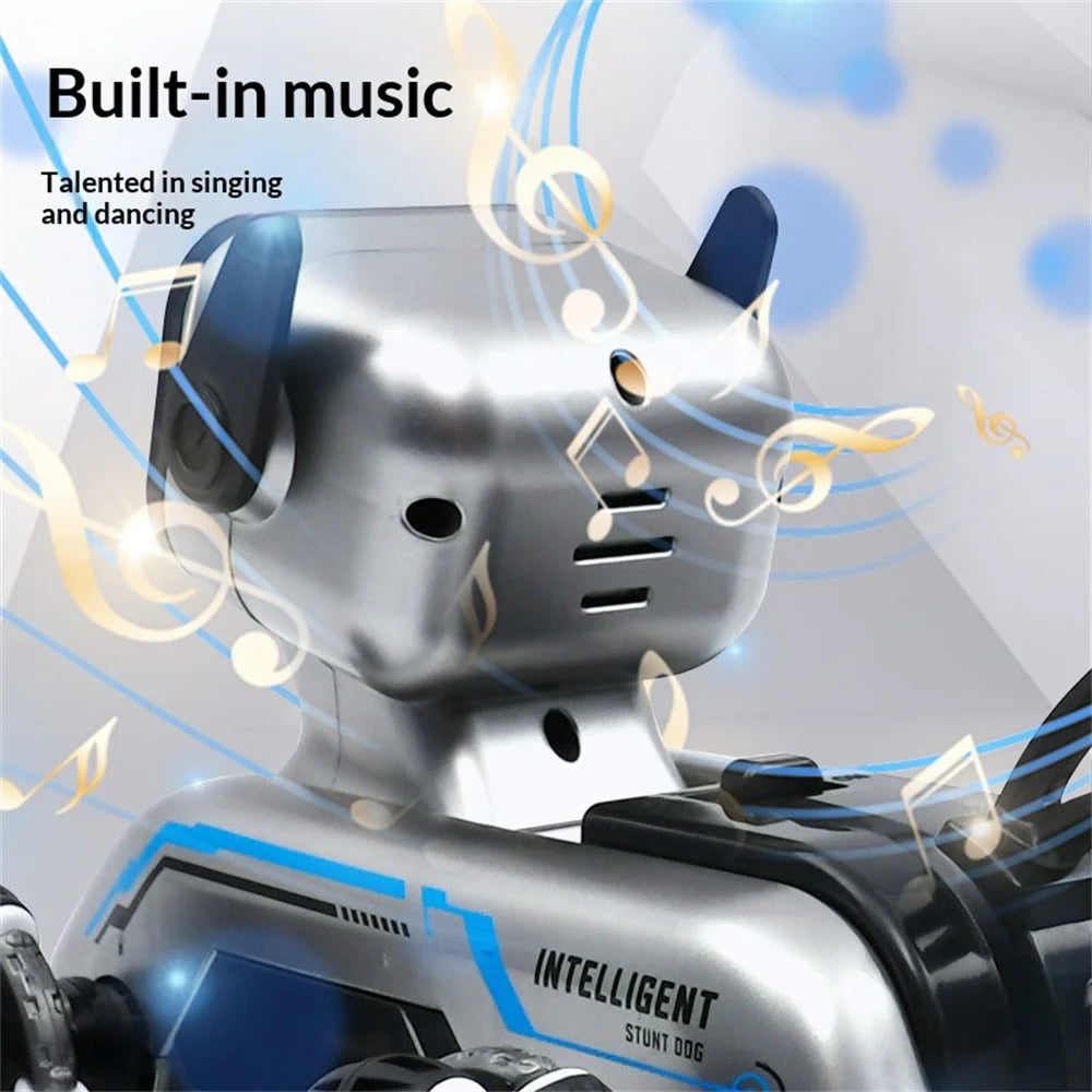 8-Wheel Stunt Robot Dog with LED Light and Music Spray Drift Remote Control Dog Toy for Kids - 6