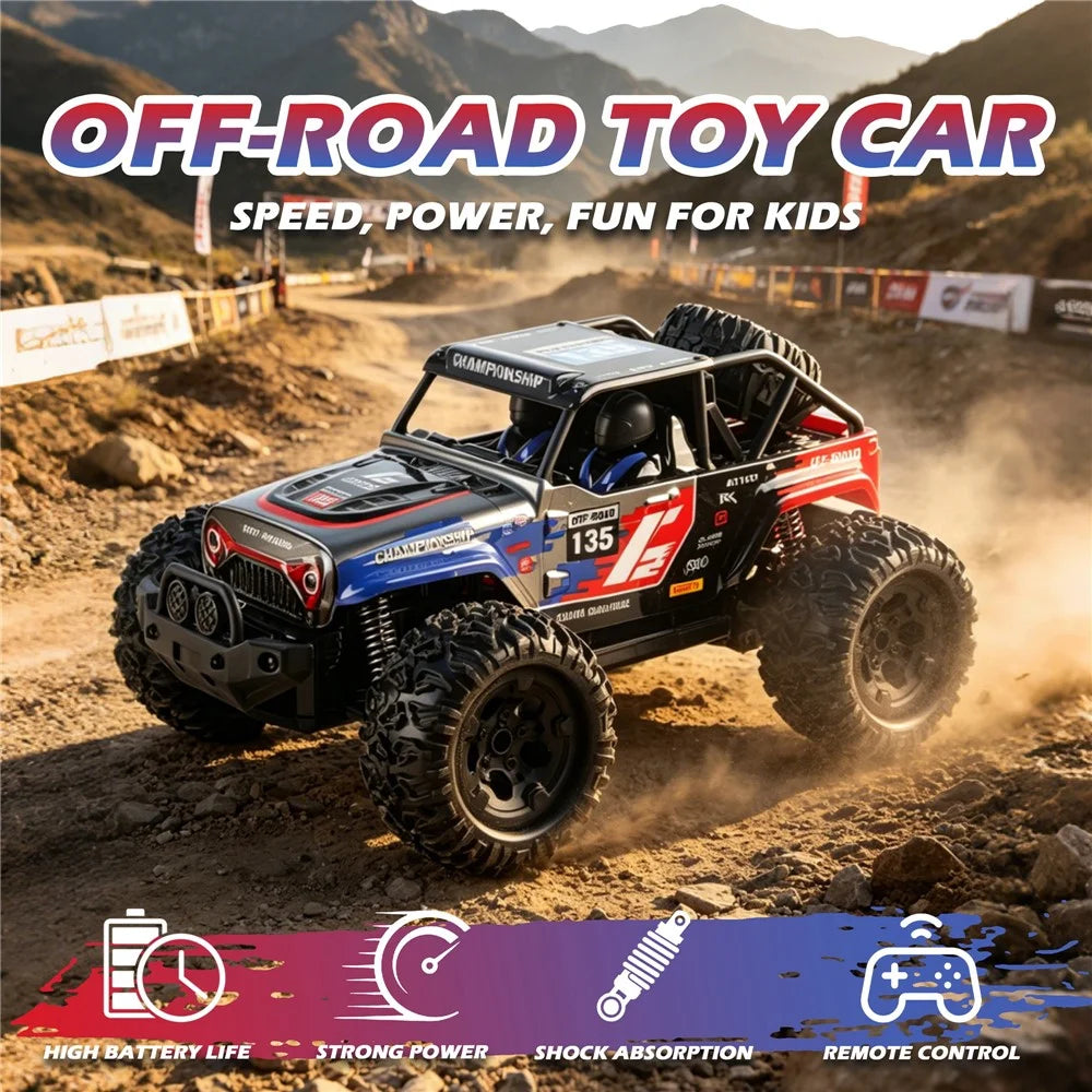 UJ99-Y121 1:12 Scale RC Car 2.4G Remote Control Off-Road Climbing Vehicle with Music Climbing Monster Truck for Kids - Blue - 3