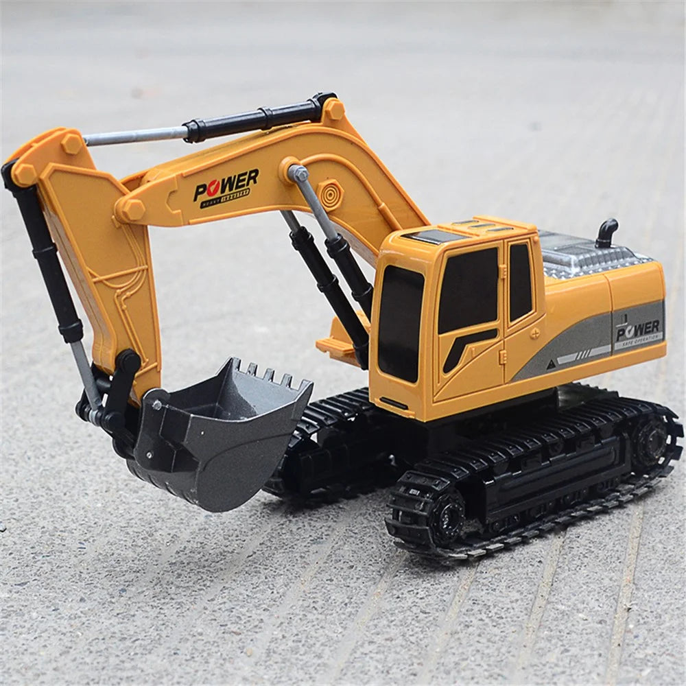 1027 RC Trucks Mini Remote Control Bulldozer 1:24 6CH Tractor Engineering Car with Light Sound - 2
