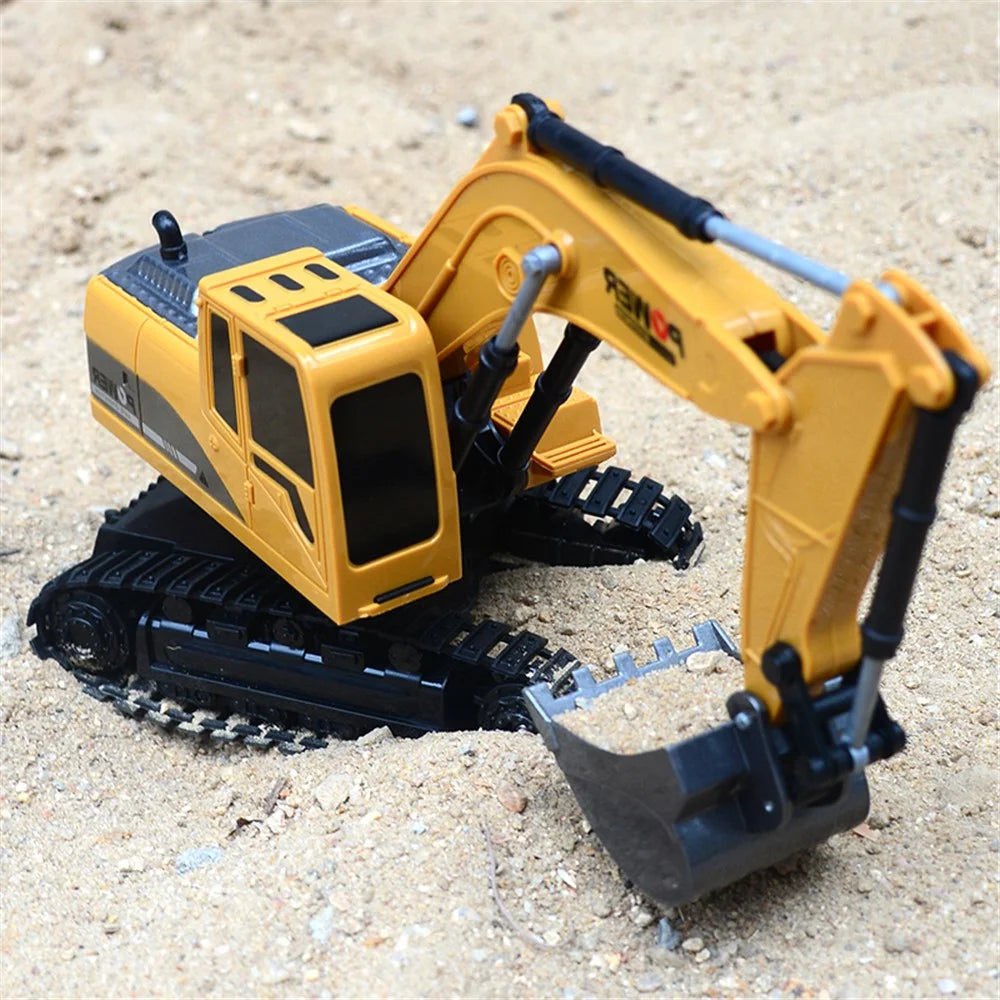 1027 RC Trucks Mini Remote Control Bulldozer 1:24 6CH Tractor Engineering Car with Light Sound - 6