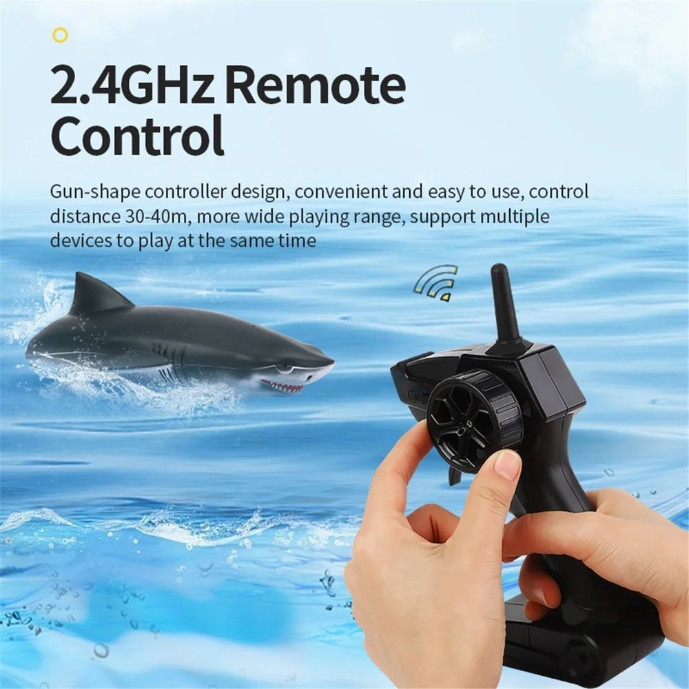 RH705 2 in 1 Stunt RC Boat Toy 2.4GHz Remote Control Water Shark Speed Boat Double Motor Powered - 2