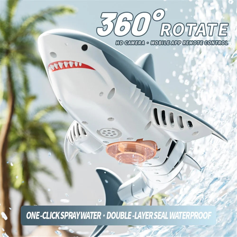4DRC S6 Bionic Remote Control Shark Spray Water Toy with Camera Electric Megalodon RC Toy, 2 Batteries - 5