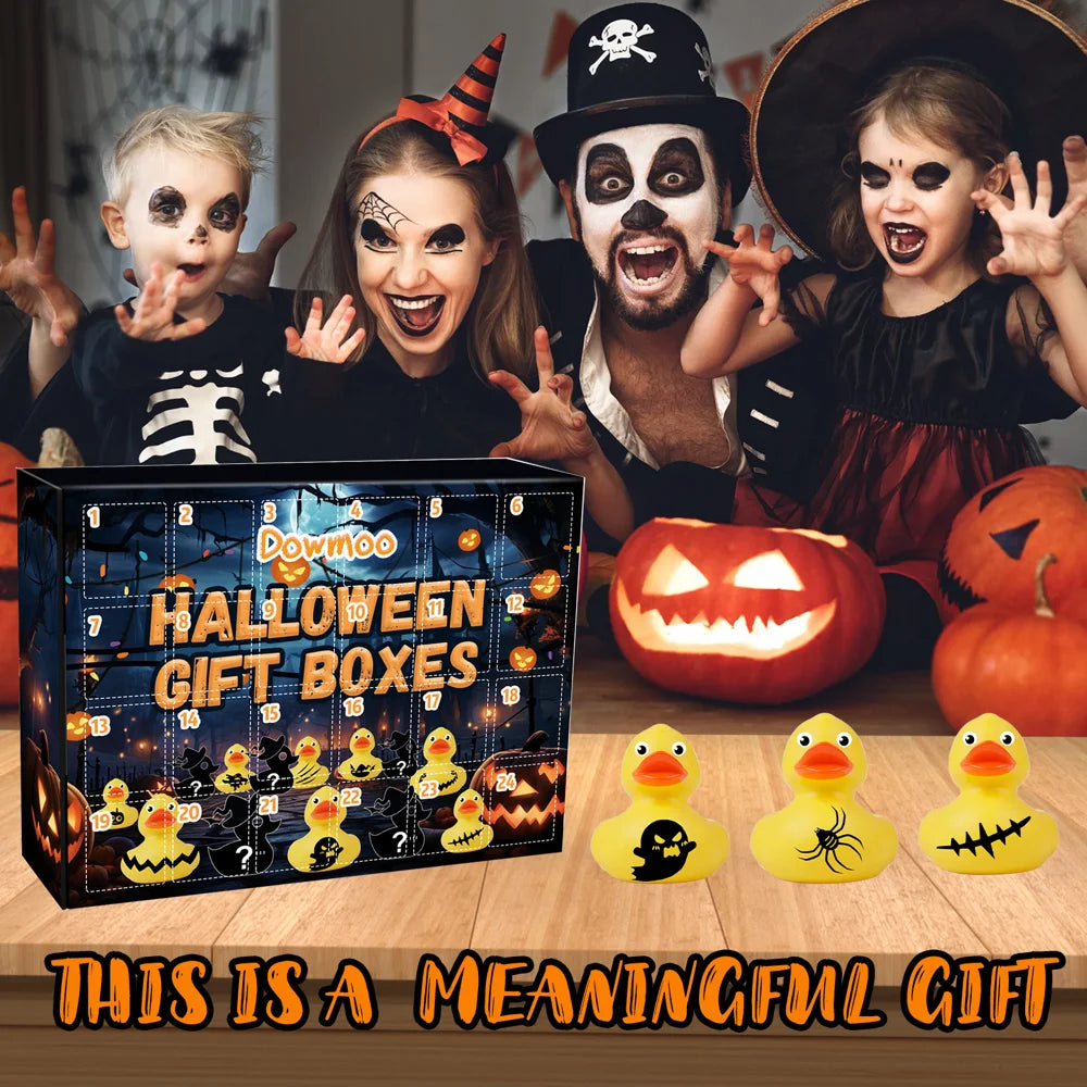 DOWMOO 24PCS Halloween Rubber Duck Blind Box Gift Countdown Calendar Holiday Themed Toy Collectibles - 24-Cell - 6