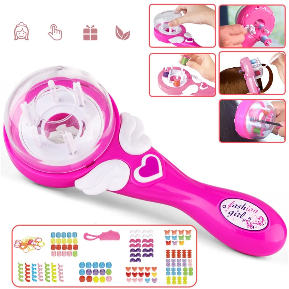 Children's Electric DIY Hair Braid Girl with Braids Hairdressing Play Toys Self-care Ability Training - 2
