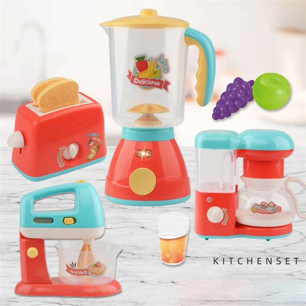 Children Electric Light Music Kitchen Toy Girls Pretend Play Simulation Small Appliances - Blender - 5