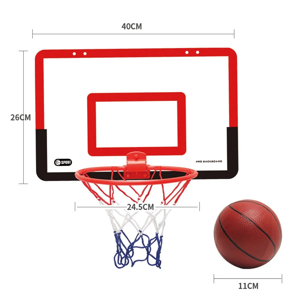 Punch-Free Plastic Basketball Hoop Set Basketball Hanger Mount Game for Kids Children Adults - Yellow - 2