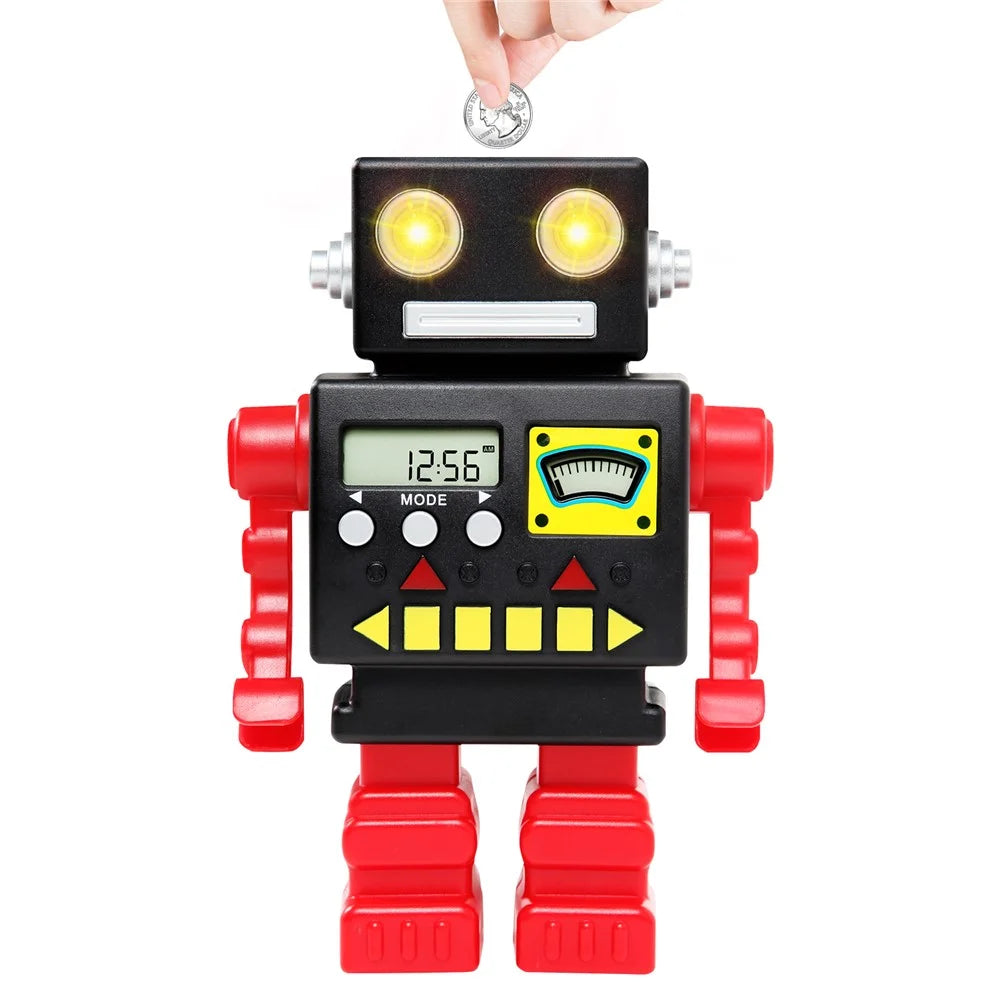 Cartoon Automatic Coin Counting Piggy Bank Robot for Kids Interactive Money Box (USD Version) - 2
