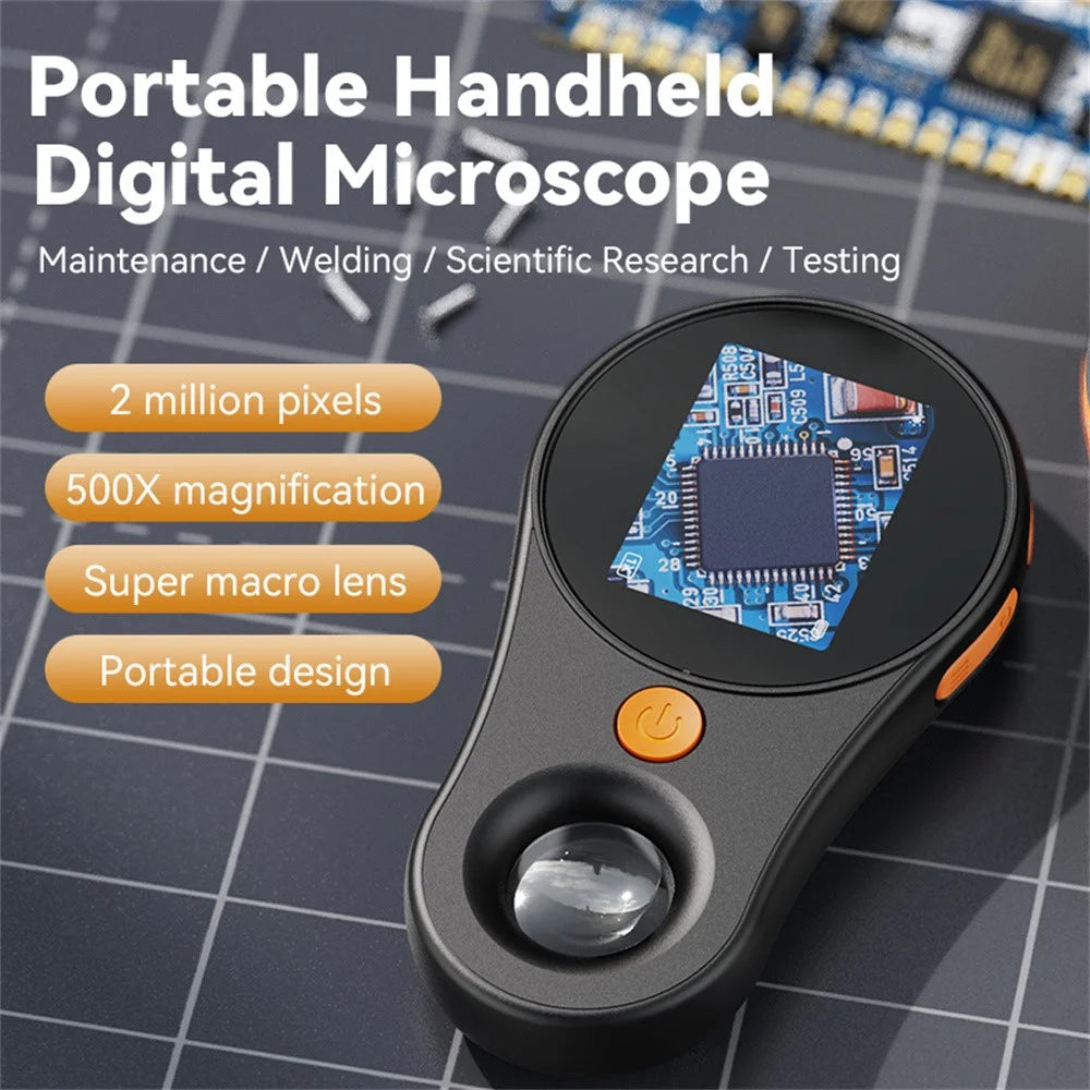 370 Optical Microscope for Kids 500X Magnification Mini Handheld Science Experiment Tool - Black - 2