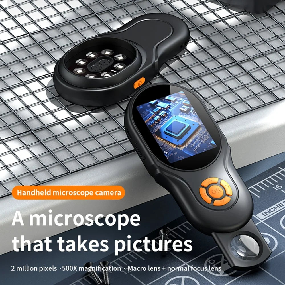 A11 2.4 inch IPS Display Handheld Digital Microscope 2MP Dual Camera Auto Focus Switch 500X Magnification Built-in Games - 2