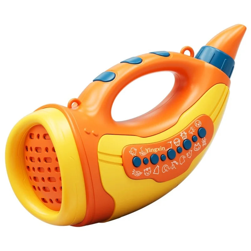 Animal Sounds Portable Kids Musical Blow Horn Sound Amplifier for Lung Capacity Birthday Gift - Orange - 1