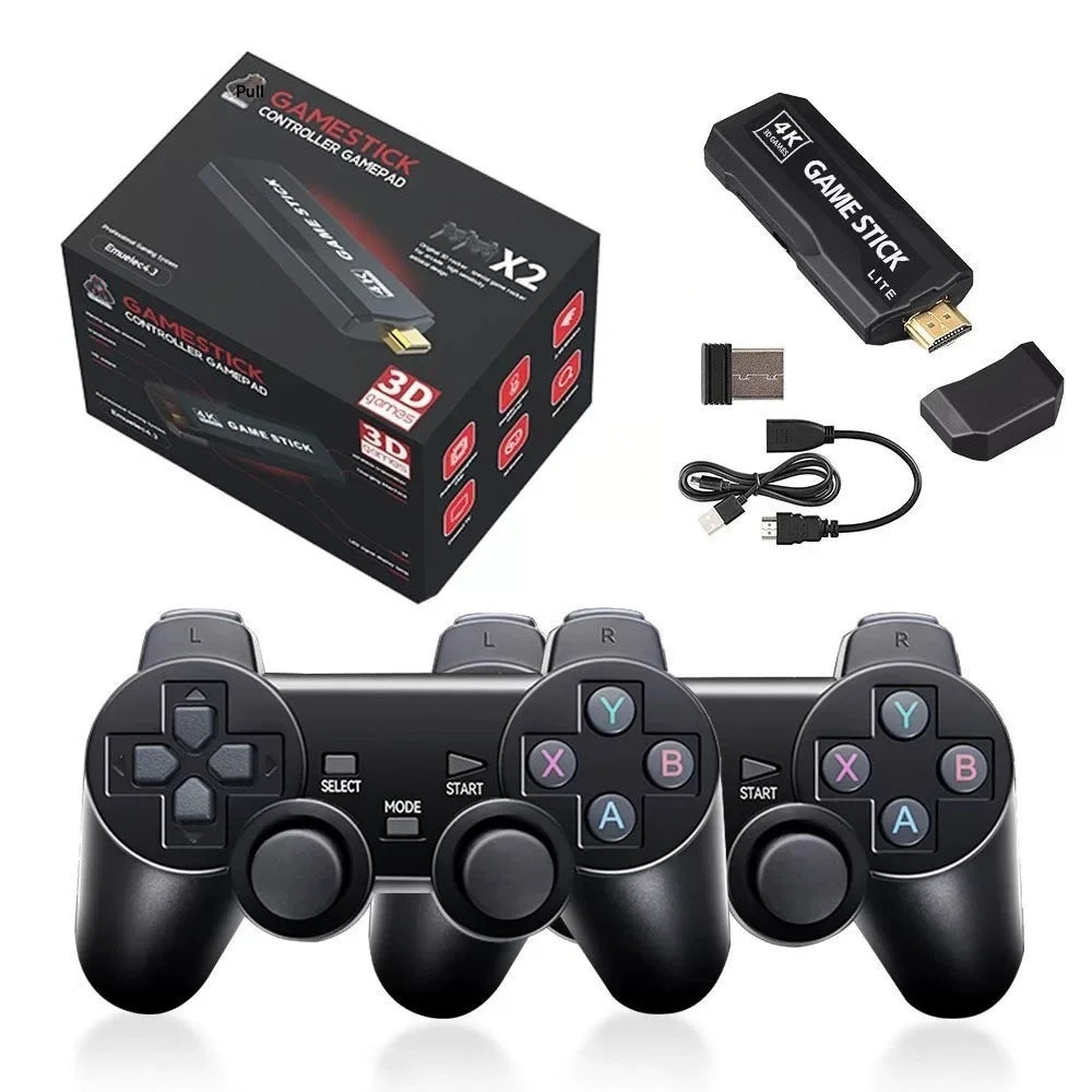 X2 Retro Video Game Console with 128GB TF Card 4K HD TV Game Stick 2.4G Dual Wireless Gamepads, High-end Version - 1