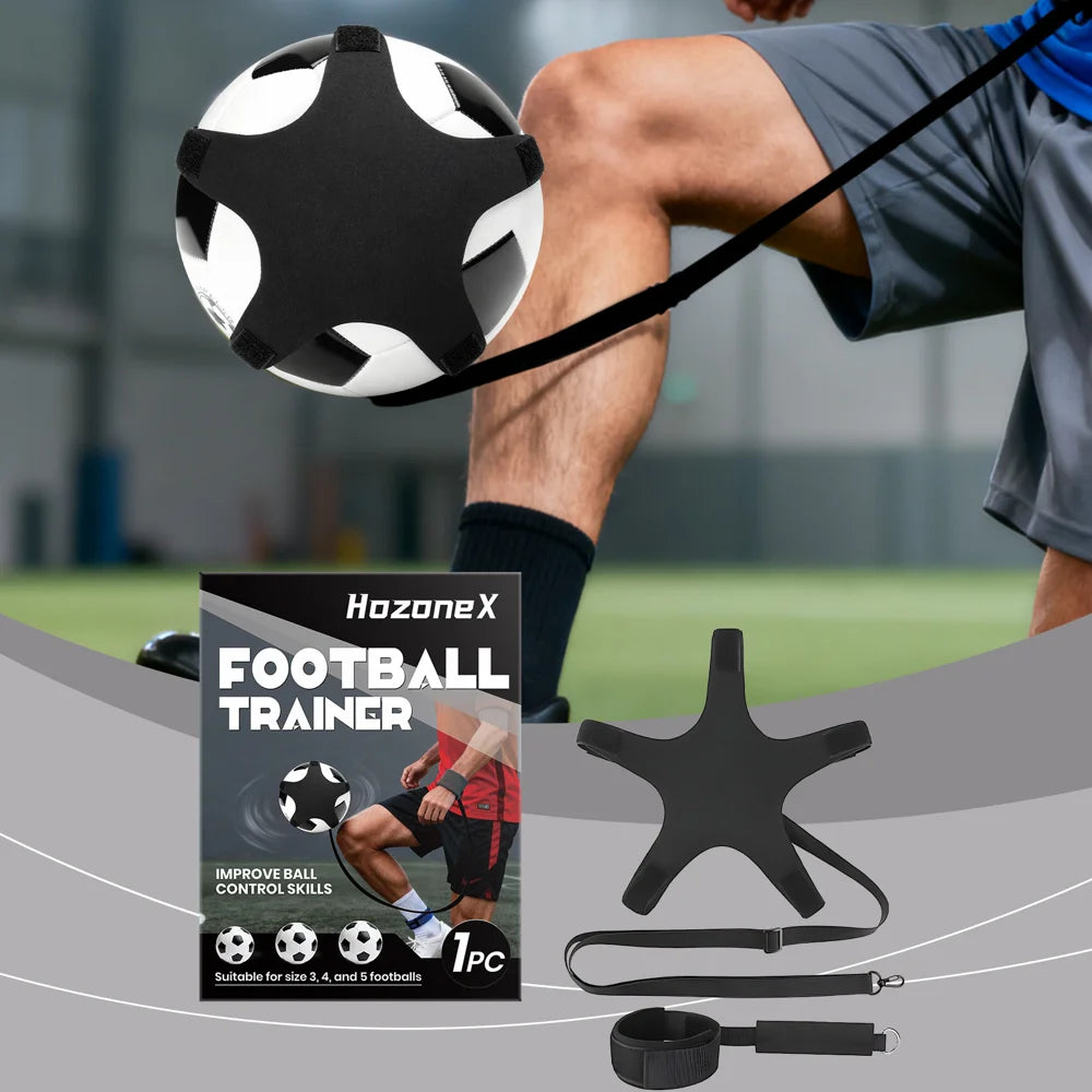HOZONEX Soccer Trainer Ball Control Trainer Adjustable Wristband Auto Rebound Kit Compatible 3/4/5 Size Balls - 2