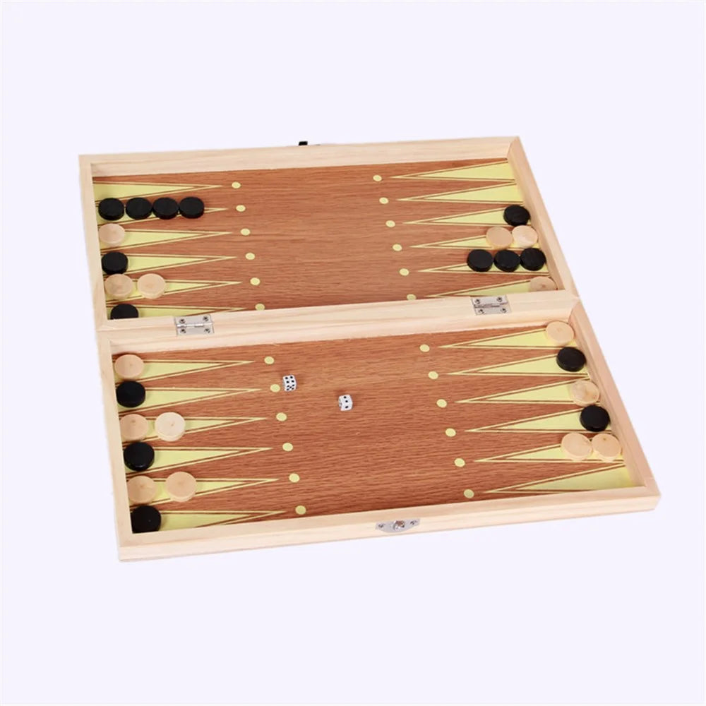 Folding Wooden International Chess Set Chessmen Collection Portable Board Game, 29*15*3cm - 3