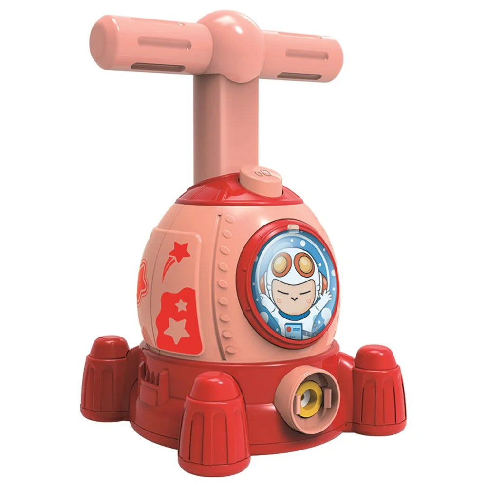 KB156 Cartoon Spaceship Balloon Launch Tower Air Power Balloon Car Kids Gift - Red - 6