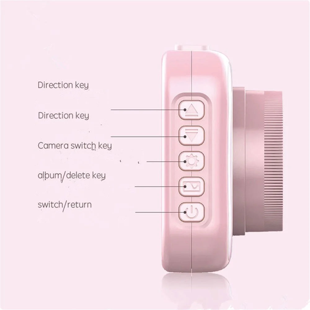 4MP 3.5 inch HD Large Screen Kids Camera Toy with Dual Lens Birthday Gift - Yellow/Blue - 2