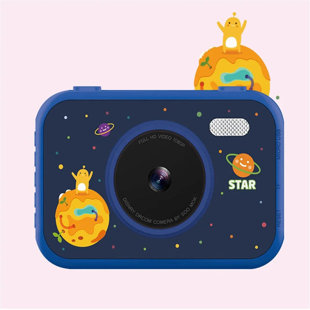 4MP 3.5 inch HD Large Screen Kids Camera Toy with Dual Lens Birthday Gift - Yellow/Blue - 5
