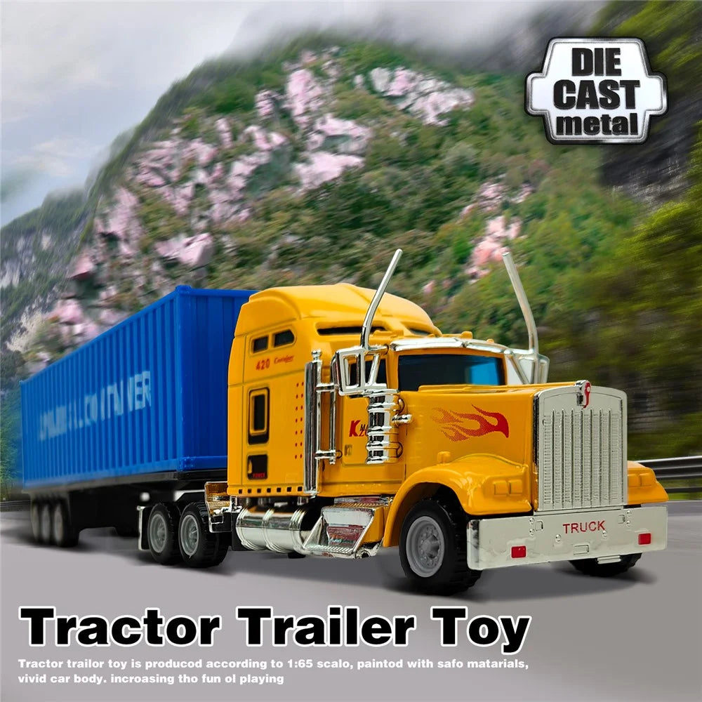 Aluminum Alloy + Plastic Simulation Container Truck Children Engineering Vehicle Toy Gift - 2