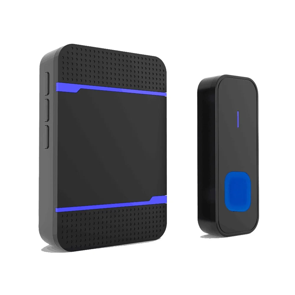 N15K-B IP55 Waterproof Wireless Doorbell Kit Transmitter + Receivers Doll Bell with 55 Chimes 5 Level Volume 300m Range for Home - EU Plug - 1